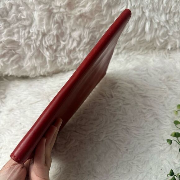 GIGLIODORO for Lane Crawford Italy Foldover Red Leather Clutch Binder‎ Vintage - Picture 2 of 12